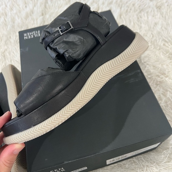 Eileen Fisher Ario Wedge Sandal - Size 8.5 - NIB - black - Picture 6 of 8